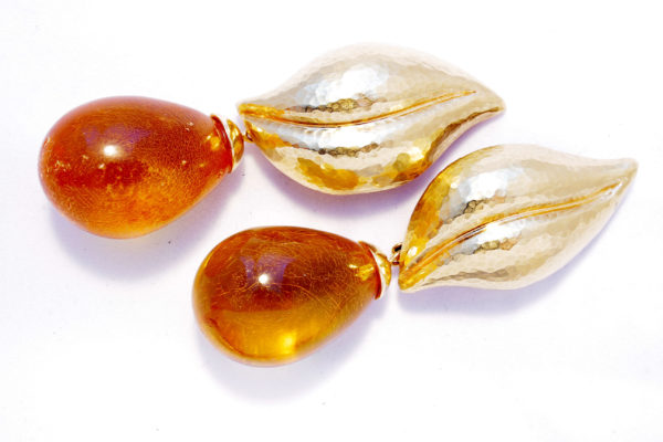 Tiffany & Co. Paloma Picasso Amber & Gold Earrings - Image 3