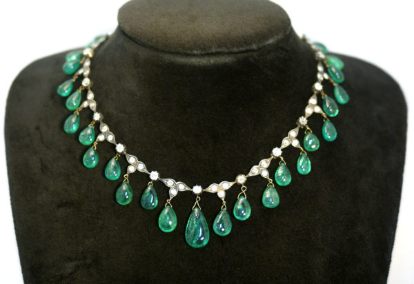 Antique Emerald Drop Necklace - Image 3