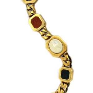 Unusual Bulgari Intaglio Gold Chain Bracelet