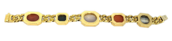Unusual Bulgari Intaglio Gold Chain Bracelet - Image 2