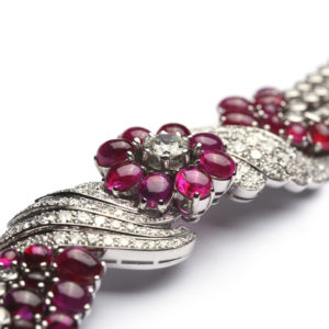 Important Burmese Ruby Diamond Gold Bracelet