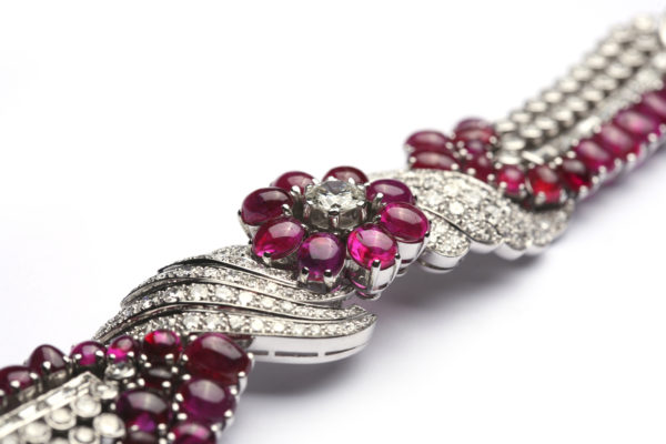 Important Burmese Ruby Diamond Gold Bracelet