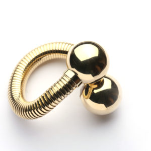 Unusual Double Spheres Gold Tubogas Bracelet