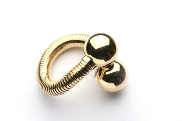 Unusual Double Spheres Gold Tubogas Bracelet