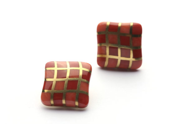 Tiffany & Co. Angela Cummings Coral & Gold Earclips - Image 2