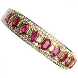 Iconic Ruby & Diamond Bangle by Bulgari