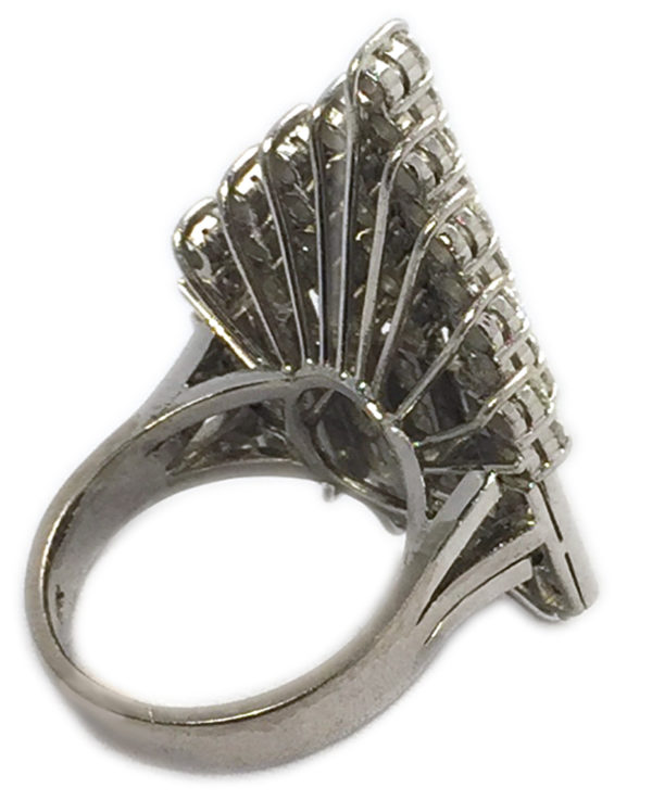Geometric Design Diamond Cocktail RIng - Image 4