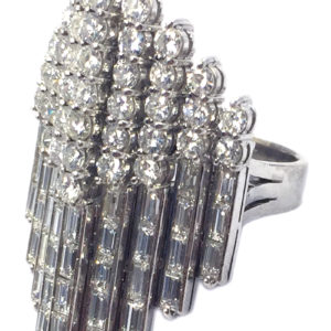 Geometric Design Diamond Cocktail RIng