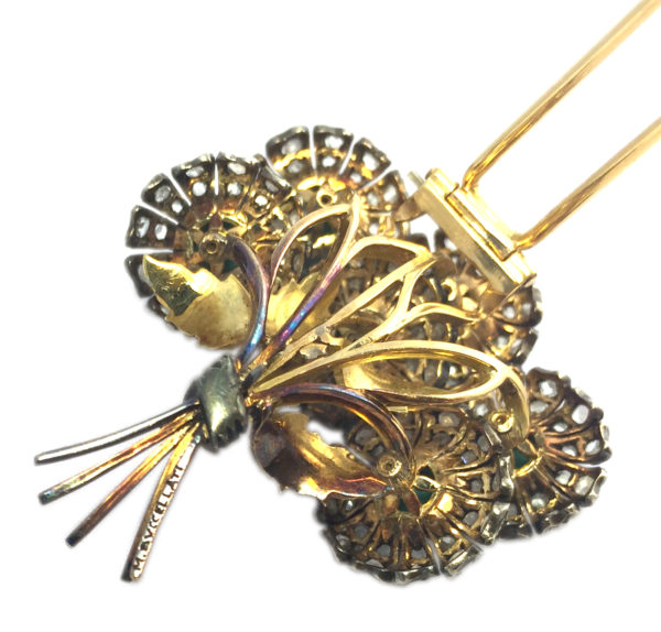 Buccellati Turquoise & Diamond Bouquet Brooch - Image 4