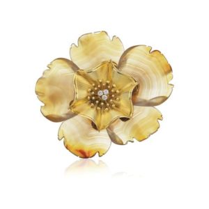 Bulgari Agate Flower Brooch