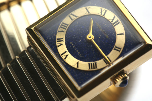 Bulgari Lady's Yellow Gold Lapis Dial Tubogas Bracelet Wristwatch - Image 2