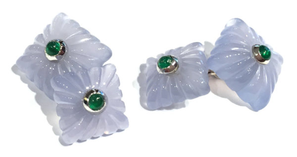 Calcedony & Emerald Cufflinks
