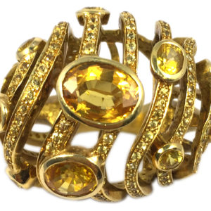 Citrine Dome Cocktail Ring