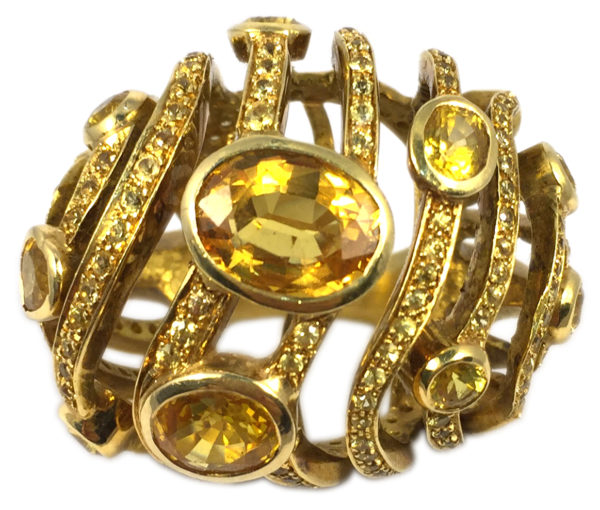 Citrine Dome Cocktail Ring