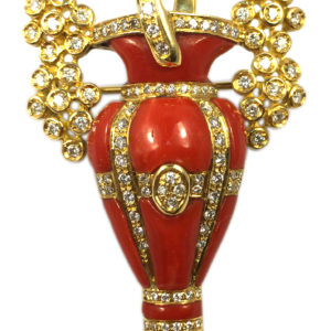 Coral Urn Brooch