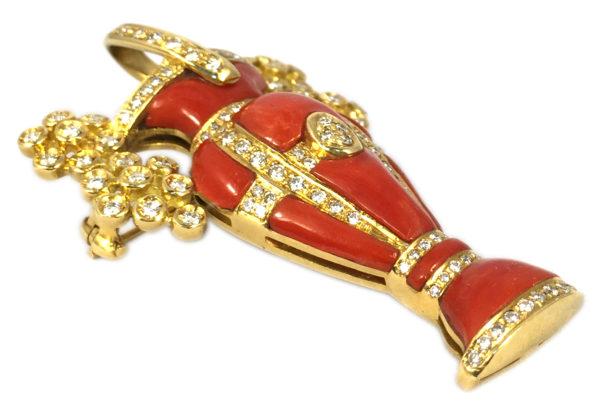 Coral Urn Brooch - Image 2
