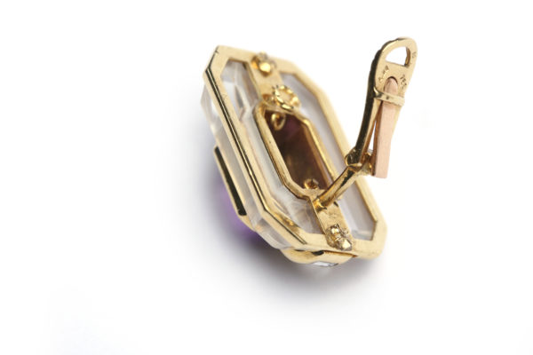 Rock Crystal & Amethyst EarClips - Image 3