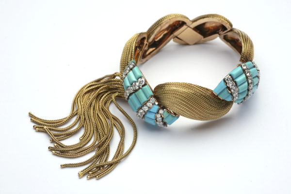 Turquoise & Gold Retro Bracelet - Image 2