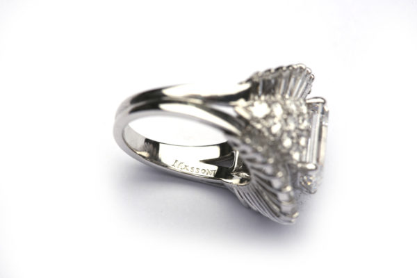 2.66 D VS1 Emerald Cut Diamond Cocktail Ring - Image 3