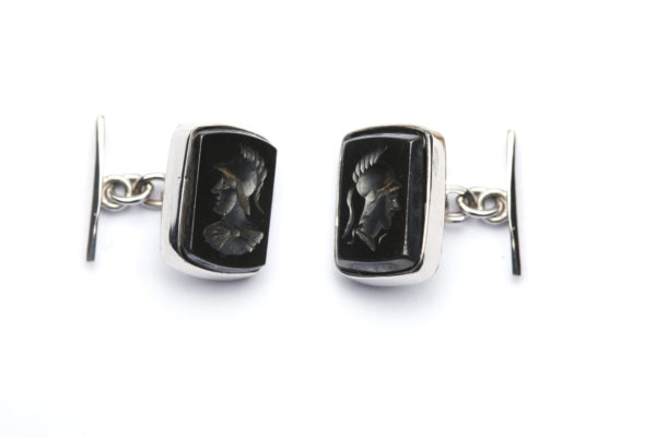 Onyx Roman Intaglio Cufflinks