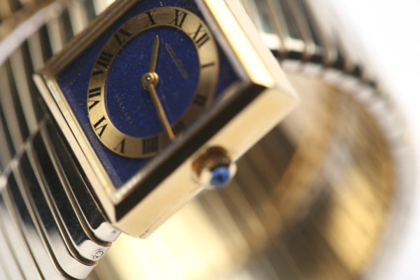 Bulgari Lady's Yellow Gold Lapis Dial Tubogas Bracelet Wristwatch - Image 3