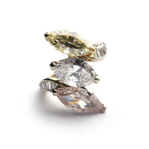 Fancy Colour Diamond Trilogy Ring