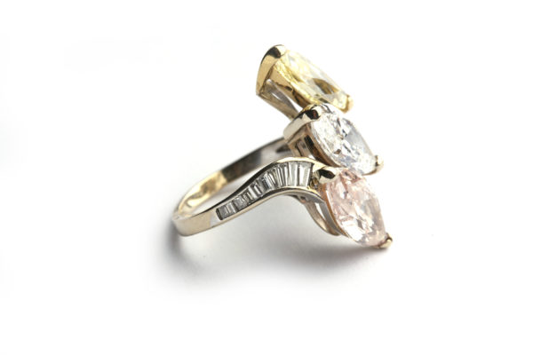 Fancy Colour Diamond Trilogy Ring - Image 2