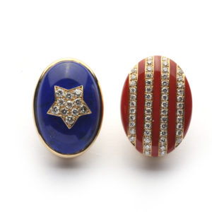 Bulgari Star & Stripes EarClips