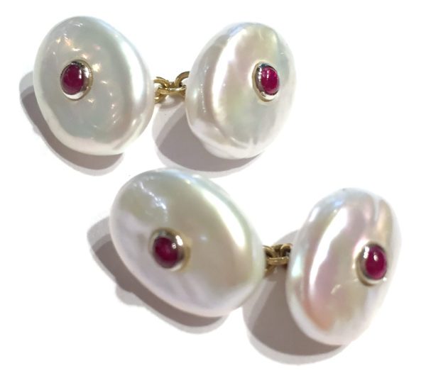 Pearl & Ruby Cufflinks