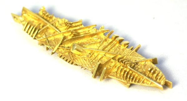 Abstract Gold Brooch by Pomodoro - Image 3