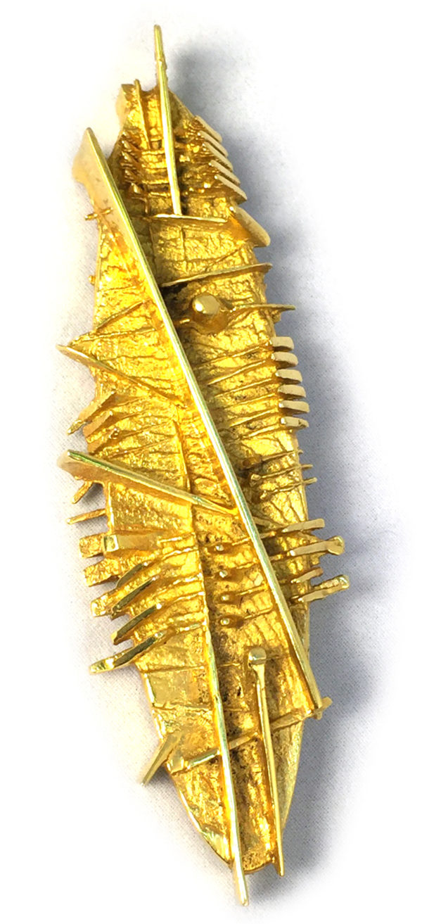Abstract Gold Brooch by Pomodoro - Image 2