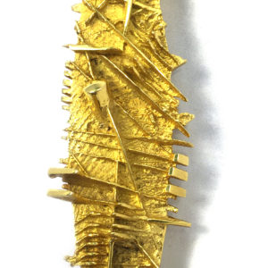 Abstract Gold Brooch by Pomodoro