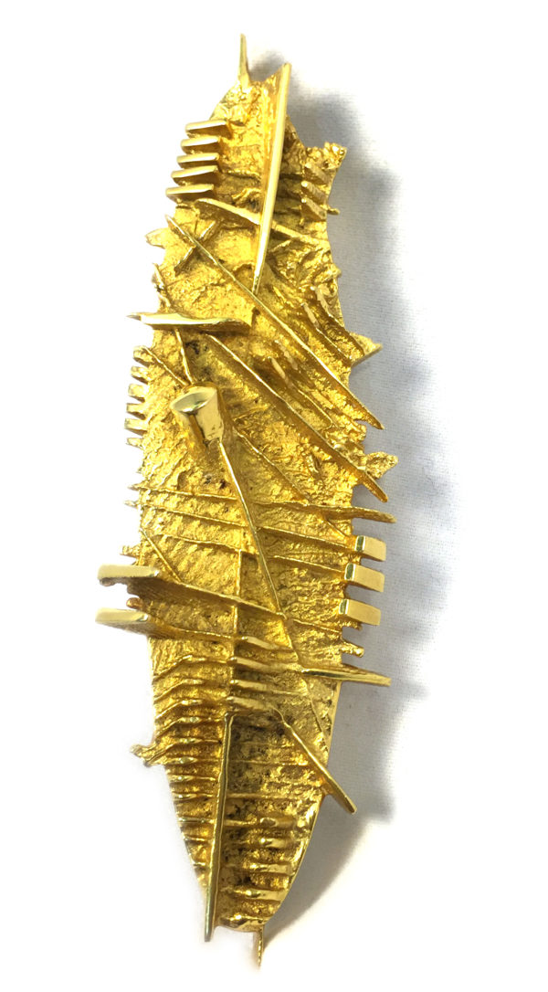Abstract Gold Brooch by Pomodoro