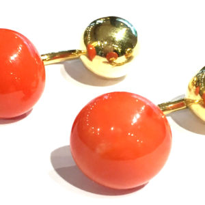 Cartier Coral & Gold Cufflinks