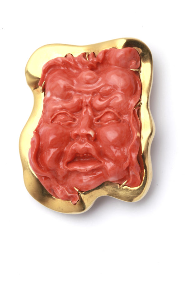 Coral & Gold Mask