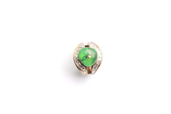 Emerald Bead & Diamond Cocktail Ring - Image 2