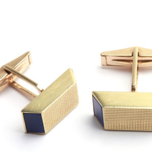 Geometrical Lapis & Gold Cufflinks