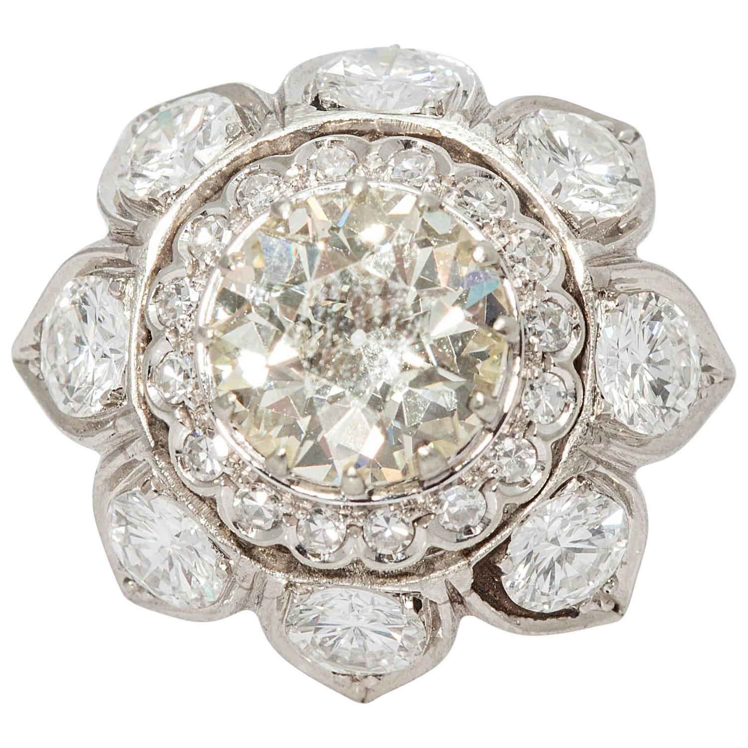 bulgari diamond flower ring