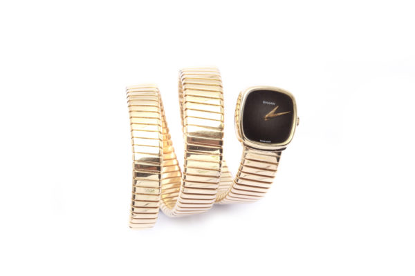 Bulgari Black Dial Tubogas Watch-Bracelet