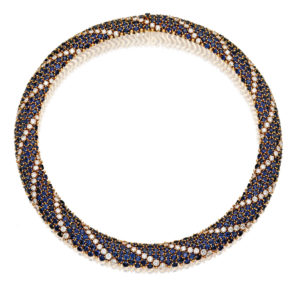 Flexible Cartier Sapphire & Diamond Necklace