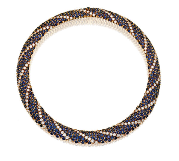 Flexible Cartier Sapphire & Diamond Necklace