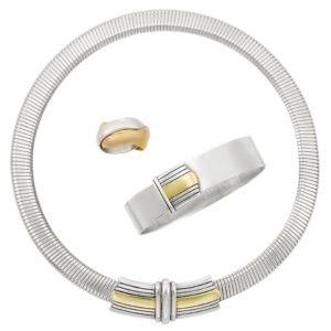 Tricolor Gold and Silver Set by Cartier