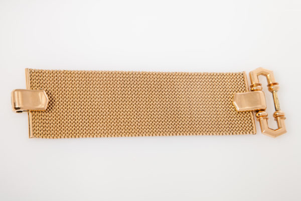 Large Chic Retro Italian Gold Buckle Bracelet - Image 2