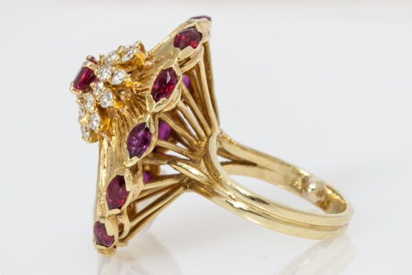 Ruby & Diamond Starship Cocktail Ring - Image 2