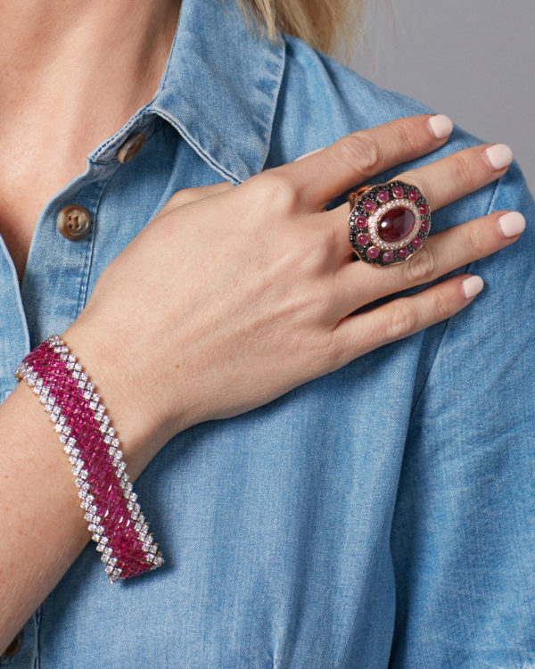 Extraordinary Flexible Ruby & Diamond Bracelet - Image 6