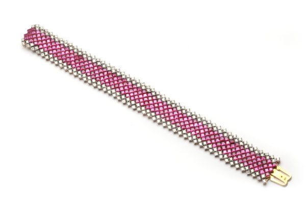 Extraordinary Flexible Ruby & Diamond Bracelet - Image 2