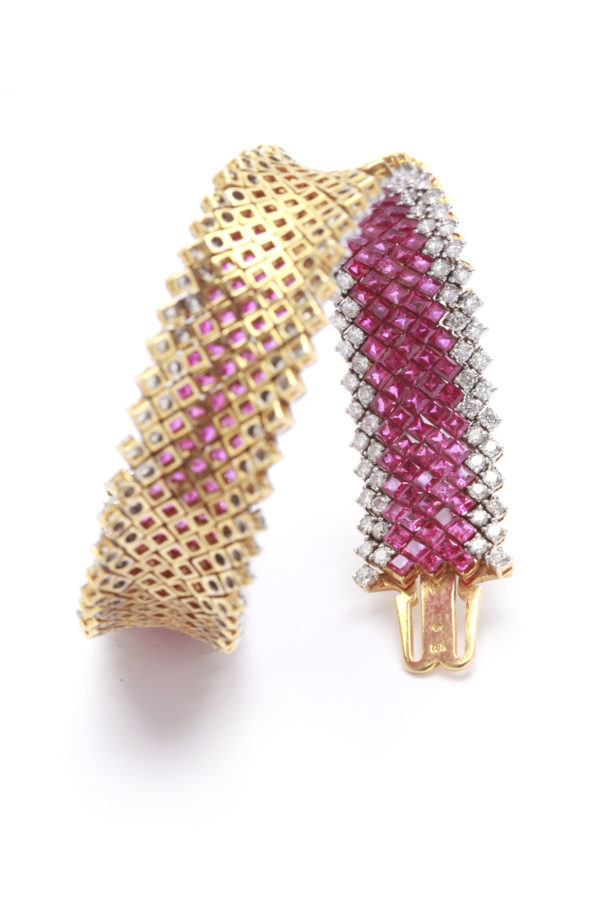 Extraordinary Flexible Ruby & Diamond Bracelet - Image 3
