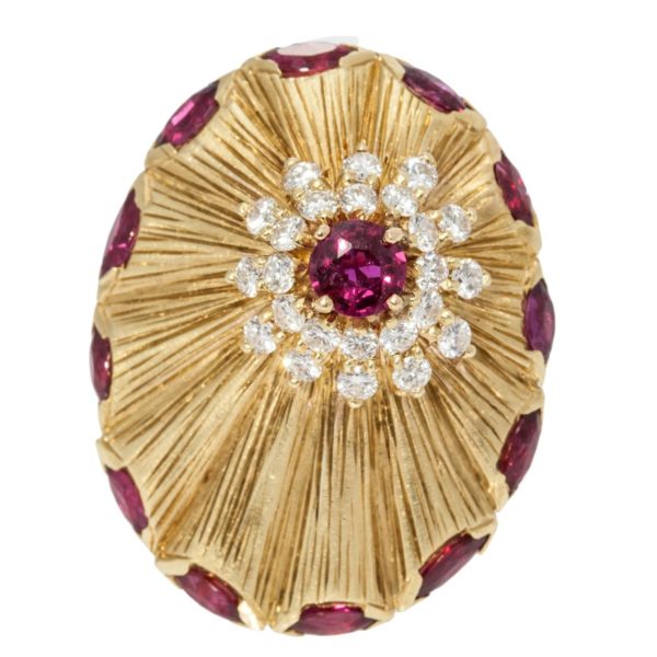 Ruby & Diamond Starship Cocktail Ring