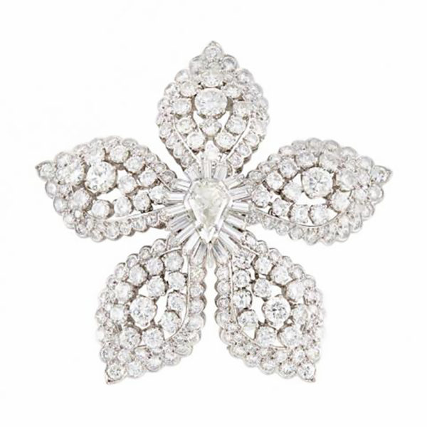Platinum & Diamond Pendant Clip-Brooch by Van Cleef & Arpels