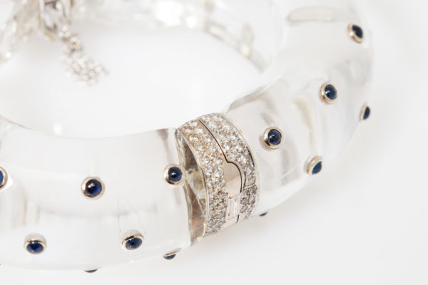 Rock Crystal Sapphire & Emerald Panther Bracelet - Image 2